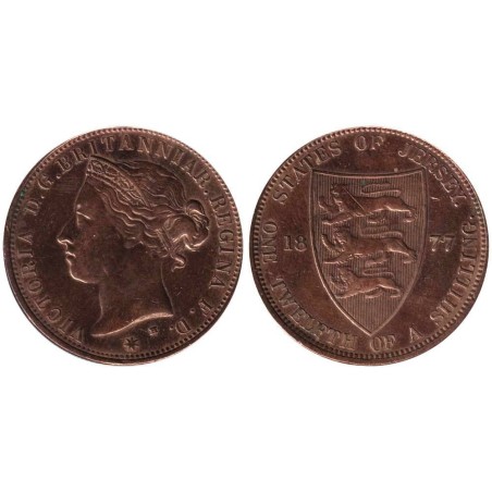 Monnaie monde - JERSEY - KM8 - 1/12 shilling 1877 H