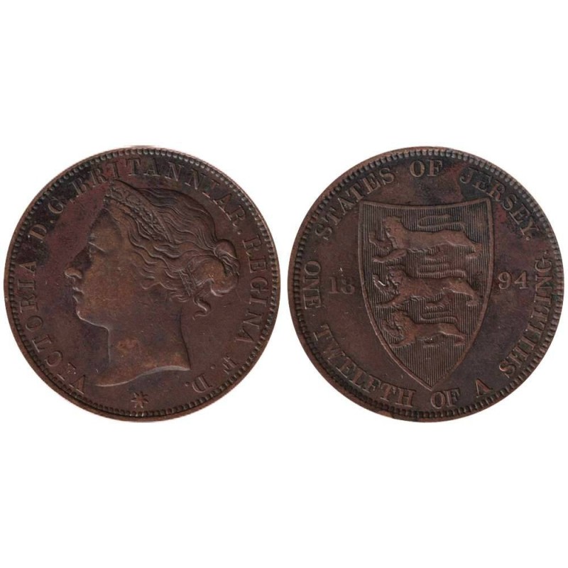 Monnaie monde - JERSEY - KM8 - 1/12 shilling 1894