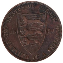 Monnaie monde - JERSEY - KM8 - 1/12 shilling 1894