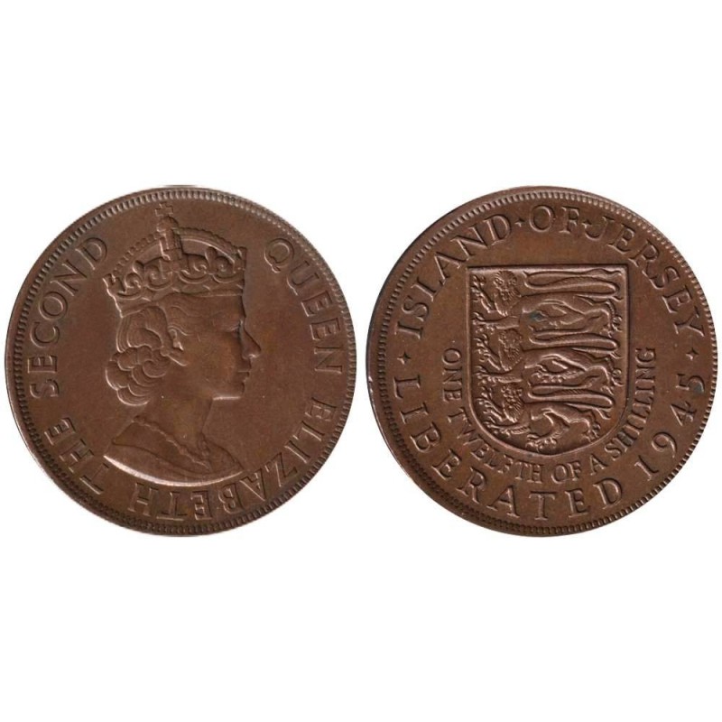 Monnaie monde - JERSEY - KM19 - 1/12 shilling 1945