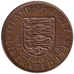Monnaie monde - JERSEY - KM19 - 1/12 shilling 1945