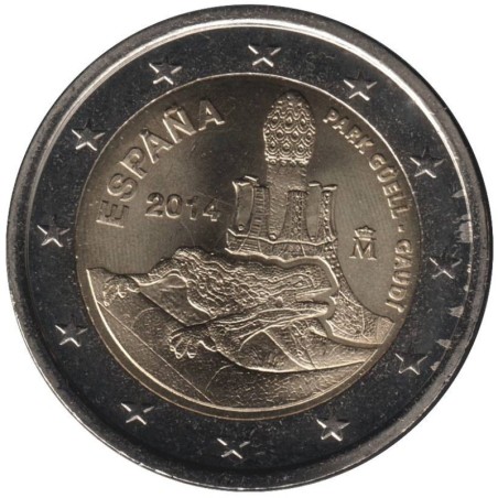 Monnaie euro - ESPAGNE - 2 euros commémorative - Parc Güell - 2014