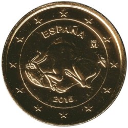 Monnaie euro - ESPAGNE - 2 euros commémorative plaquée or - Grotte d'Altamira - 2015
