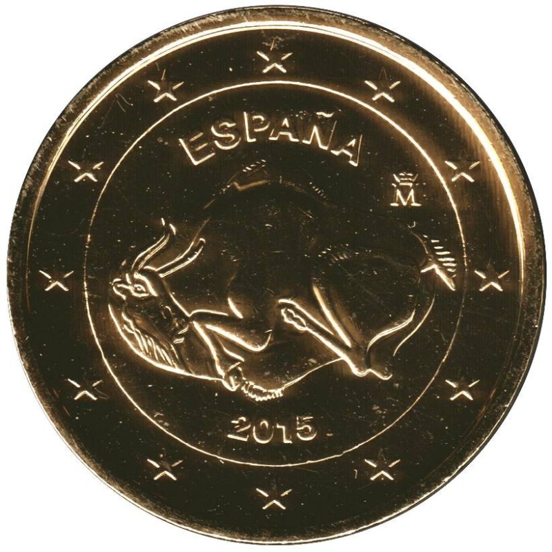 Monnaie euro - ESPAGNE - 2 euros commémorative plaquée or - Grotte d'Altamira - 2015