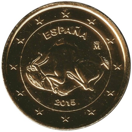 Monnaie euro - ESPAGNE - 2 euros commémorative plaquée or - Grotte d'Altamira - 2015
