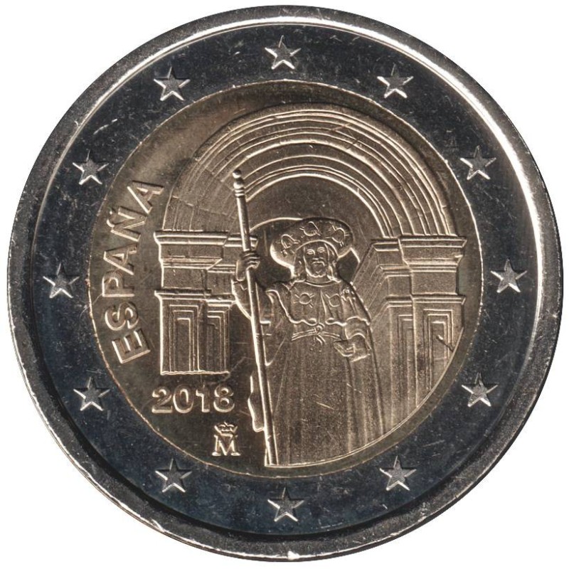 Monnaie euro - ESPAGNE - 2 euros commémorative - UNESCO - Saint Jacques Compostelle - 2018