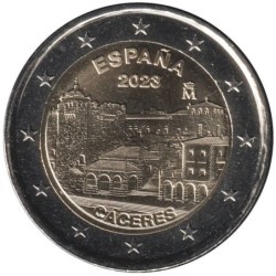 Monnaie euro - ESPAGNE - 2 euros commémorative - UNESCO - Vieille ville de Caceres - 2023