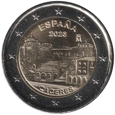 Monnaie euro - ESPAGNE - 2 euros commémorative - UNESCO - Vieille ville de Caceres - 2023