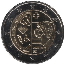 Monnaie euro - BELGIQUE - 2 euros commémorative - Pour les soins pendant la pandemie de Covid - 2022