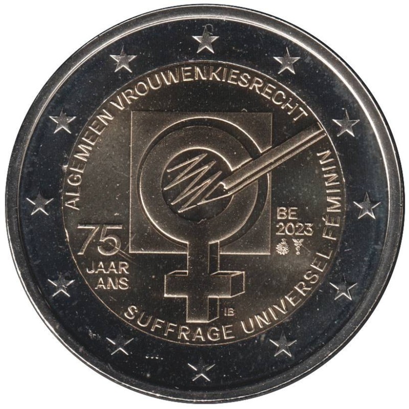 Monnaie euro - BELGIQUE - 2 euros commémorative - 75 ans Suffrage Universel Féminin - 2023