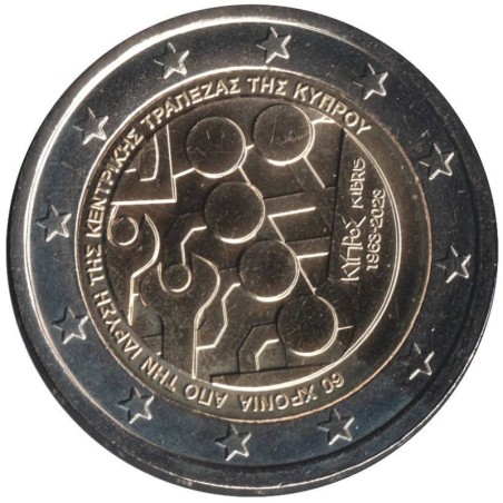 Monnaie euro - CHYPRE - 2 euros commémorative - 60 ans de la Banque centrale - 2023