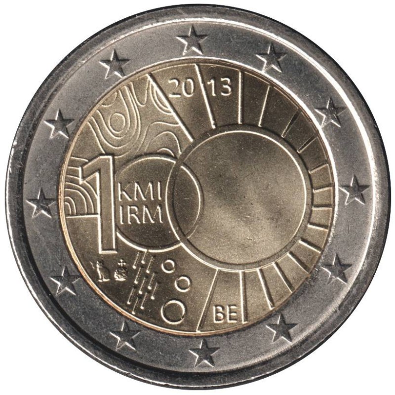 Monnaie euro - BELGIQUE - 2 euros commémorative - 100 ans de l'Institut Royal Météorologique - 2013
