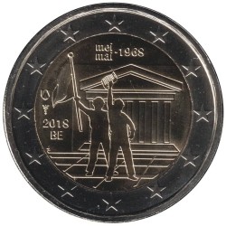 Monnaie euro - BELGIQUE - 2 euros commémorative - 50 ans de la révolte de mai 1968 - 2018