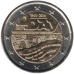 Monnaie euro - FRANCE - 2 euros commémorative - 70 ans du Jour J - D-DAY - 2014