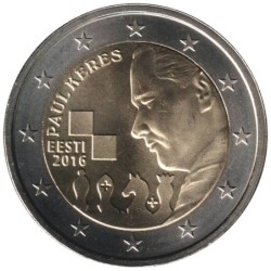 Monnaie euro - ESTONIE - 2 euros commémorative - Paul Keres - 2016
