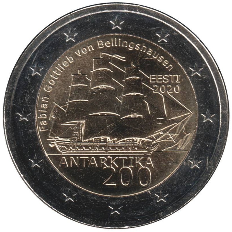 Monnaie euro - ESTONIE - 2 euros commémorative - 200 ans de la découverte de l'Antarctique - 2020