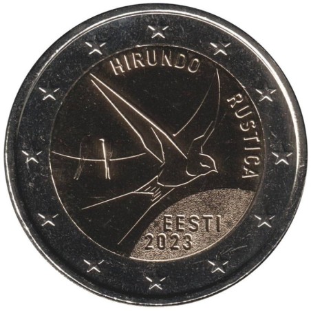 Monnaie euro - ESTONIE - 2 euros commémorative - Hirundo rustica - L'hirondelle rustique - 2023