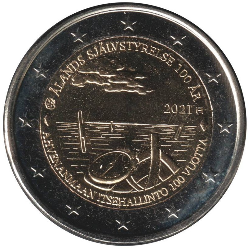 Monnaie euro - FINLANDE - 2 euros commémorative - 100 ans de l'autonomie des îles Åland - 2021