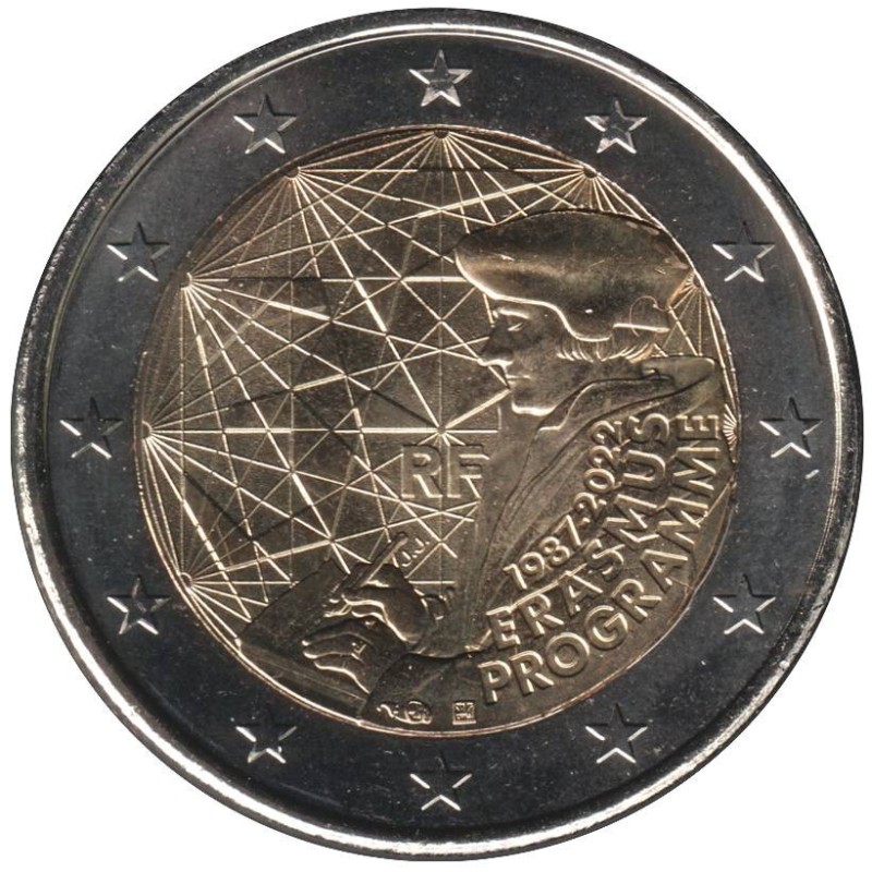 Monnaie euro - FRANCE - 2 euros commémorative - 35 ans du programme Erasmus - 2022