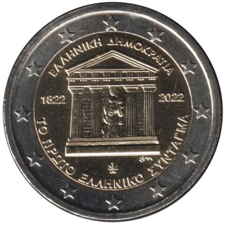 Monnaie euro - GRECE - 2 euros commémorative - 200 ans de la première Constitution grecque - 2022