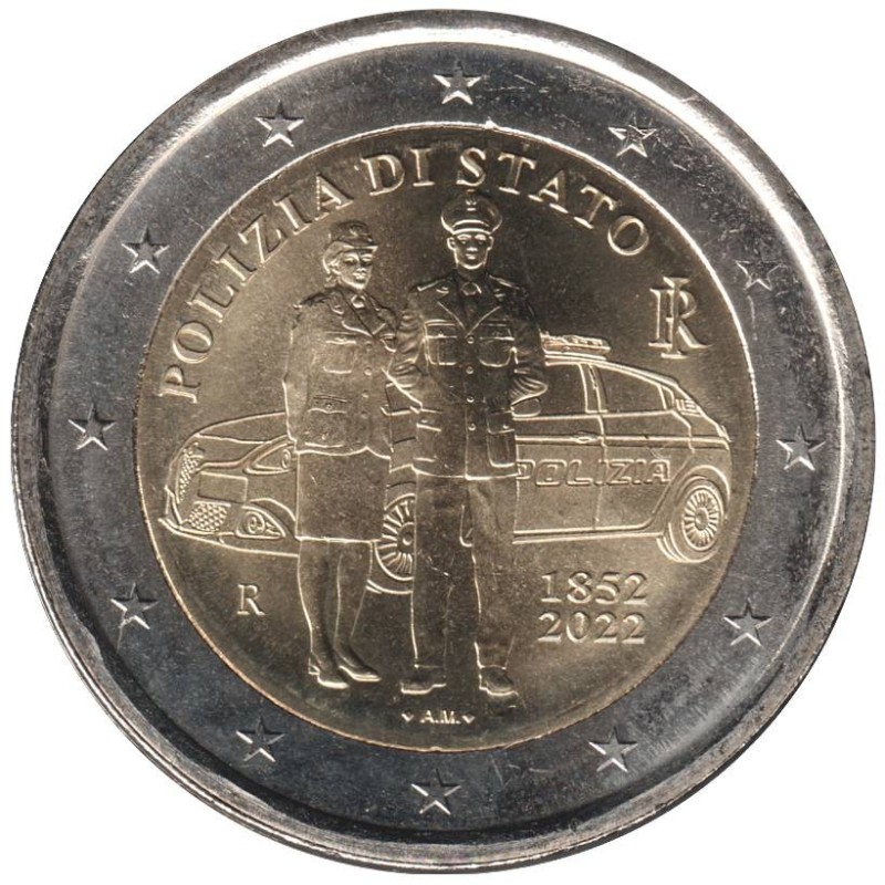 Monnaie euro - ITALIE - 2 euros commémorative - 170 ans de la création de la Police Italienne - 2022