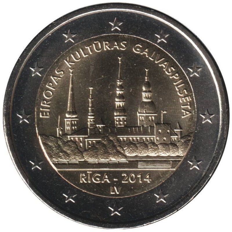 Monnaie euro - LETTONIE - 2 euros commémorative - Riga Capitale européenne de la culture - 2014