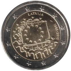 Monnaie euro - LETTONIE - 2 euros commémorative - 30 ans du Drapeau Européen - 2015