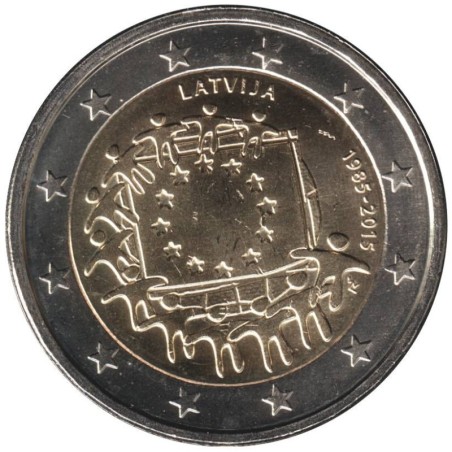 Monnaie euro - LETTONIE - 2 euros commémorative - 30 ans du Drapeau Européen - 2015