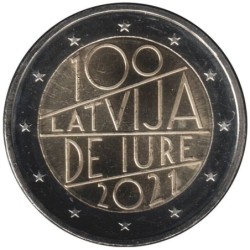 Monnaie euro - LETTONIE - 2 euros commémorative - 100 ans Reconnaissance de la République de Lettonie - 2021