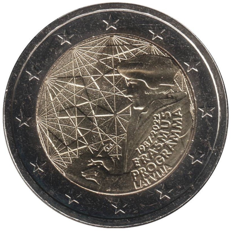 Monnaie euro - LETTONIE - 2 euros commémorative - 35 ans du programme Erasmus - 2022