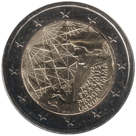 Monnaie euro - LETTONIE - 2 euros commémorative - 35 ans du programme Erasmus - 2022
