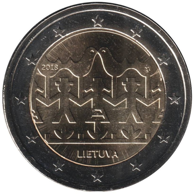 Monnaie euro - LITUANIE - 2 euros commémorative - Célébrations de chants et danses lituaniennes - 2018