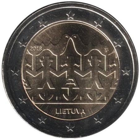Monnaie euro - LITUANIE - 2 euros commémorative - Célébrations de chants et danses lituaniennes - 2018