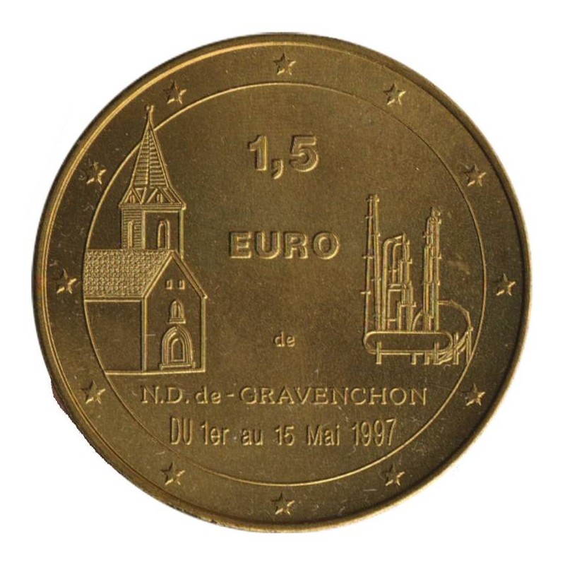 NOTRE DAME DE GRAVENCHON - 1,5 euro des villes - 1997 - Etat : SUP