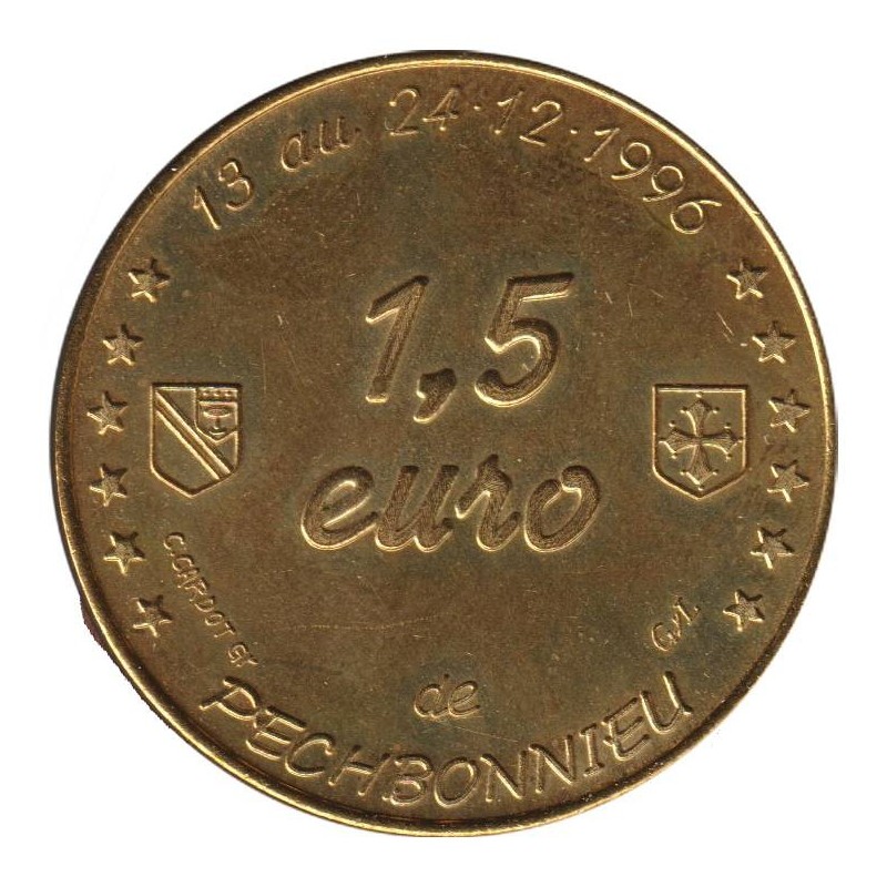 PECHBONNIEU - 1,5 euro des villes - 1996 - Etat : SUP PECHBONNIEU - 1,5 euro des villes - 1996 - Etat : SUP