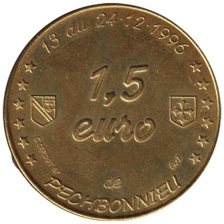 PECHBONNIEU - 1,5 euro des villes - 1996 - Etat : SUP PECHBONNIEU - 1,5 euro des villes - 1996 - Etat : SUP
