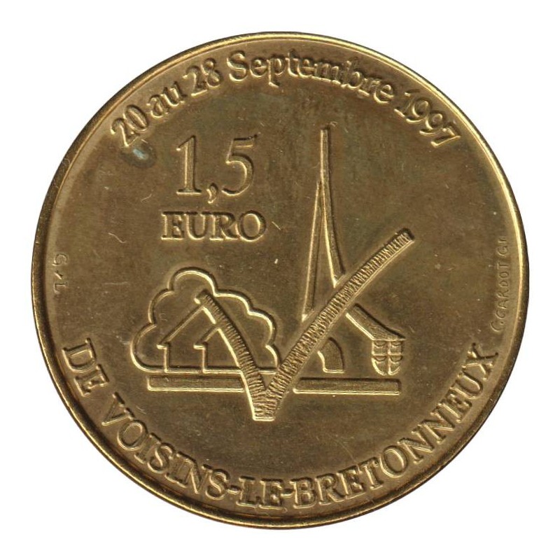 VOISINS LE BRETONNEUX - 1,5 euro des villes - 1997 - Etat : TTB VOISINS LE BRETONNEUX - 1,5 euro des villes - 1997 - Etat : TTB