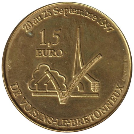 VOISINS LE BRETONNEUX - 1,5 euro des villes - 1997 - Etat : TTB VOISINS LE BRETONNEUX - 1,5 euro des villes - 1997 - Etat : TTB