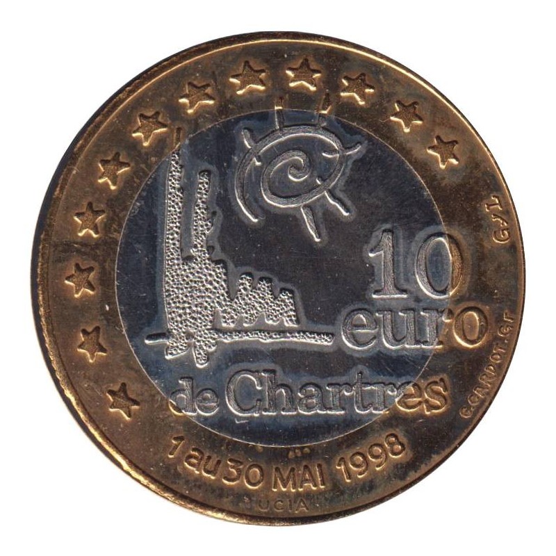 CHARTRES - 10 euro des villes - 1998 - Etat : SPL