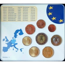 Allemagne - Plaquette BU - 2004 J - 1 cent à 2 euros