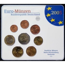 Allemagne - Plaquette BU - 2005 G - 1 cent à 2 euros