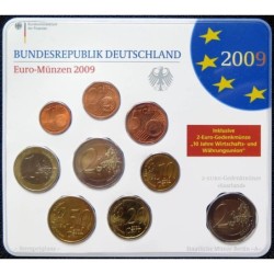 Allemagne - Plaquette BU - 2009 A - 1 cent à 2 euros + 2 euros commémo.