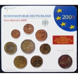 Allemagne - Plaquette BU - 2009 D - 1 cent à 2 euros + 2 euros commémo.