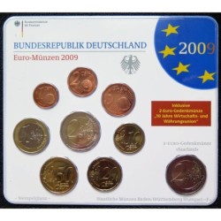 Allemagne - Plaquette BU - 2009 F - 1 cent à 2 euros + 2 euros commémo.