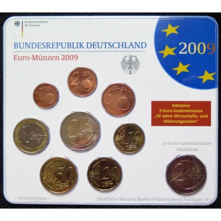 ALLEMAGNE - Plaquette BU - 2009 F - 1 cent à 2 euros + 2 euros commémo. ALLEMAGNE - Plaquette BU - 2009 F - 1 cent à 2 euros + 2 euros commémo.