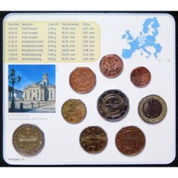 Allemagne - Plaquette BU - 2009 F - 1 cent à 2 euros + 2 euros commémo.