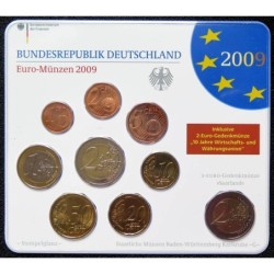 Allemagne - Plaquette BU - 2009 G - 1 cent à 2 euros + 2 euros commémo.