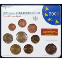 Allemagne - Plaquette BU - 2009 J - 1 cent à 2 euros + 2 euros commémo.