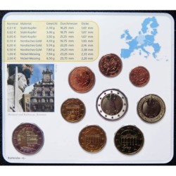 Allemagne - Plaquette BU - 2010 G - 1 cent à 2 euros + 2 euros commémo.