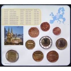 Allemagne - Plaquette BU - 2011 J - 1 cent à 2 euros + 2 euros commémo.